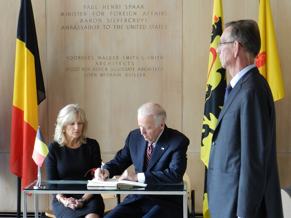 BelgiumintheUSA's tweet photo. "We know your countrymen will never bend, never yield". 
@VP Joe Biden https://t.co/k1FxvqWTD7