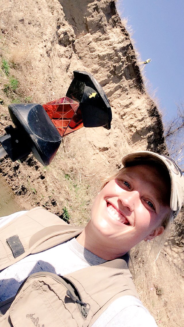 KStateWater's tweet photo. Great day for stream surveying! #GeorgeTheRobot #SmokyHillRiver #Kansas https://t.co/jyGujcopD8