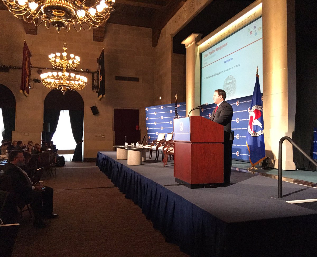 dbseiden's tweet photo. .@dougducey giving the keynote address at the @USChamber Talent Pipeline Management Conference 2016 #TPM16 https://t.co/dDihBbZF7A