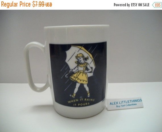 Vintage Morton Salt Coffee Mug When It Rains It Pours Japan Retro by ALEXLITTLETHINGS (7.3… ift.tt/1oNAyqQ
