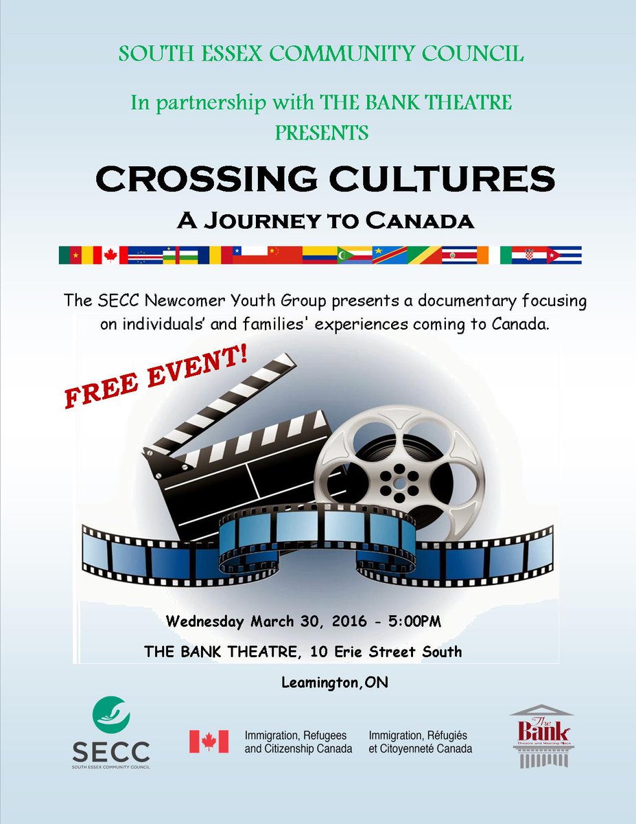 SouthEssexCC's tweet photo. A look into what it's like to be a teenager new to Canada. Free show! @LDSS360 @CardinalCarter @UMEI_chs @UWindsor https://t.co/J3W5hqmdNF