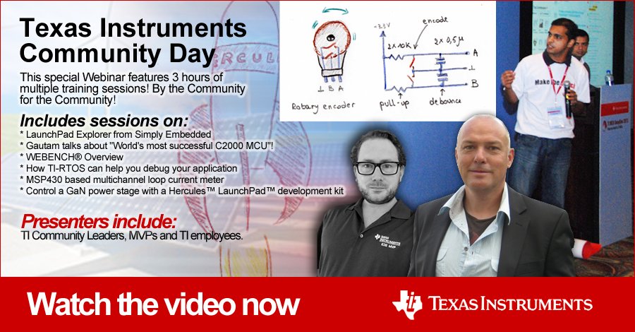 NeedSampleCode's tweet photo. Video + all presentations for #TICommunityDay Webinar now available πβοΈπ! https://t.co/jLKHXuSl8t #TexasInstruments https://t.co/ZsXhyE2vad