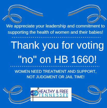 HealthyFreeTN's tweet photo. Thank you, .@RepAkbari for voting "no" on HB 1660 &amp;taking a #standwithwomen who need treatment! #TNleg #letitsunset https://t.co/fQZn2uaKNP