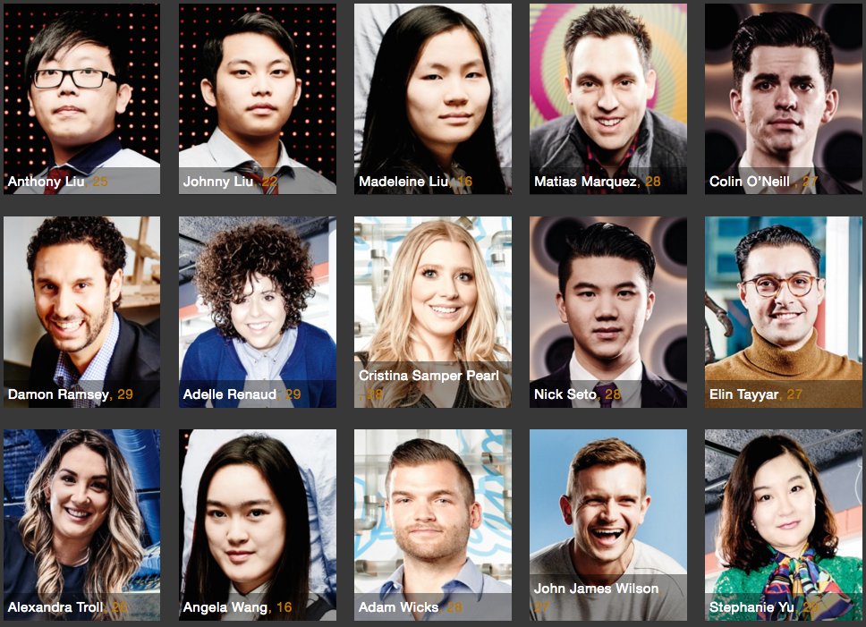 bcbusiness's tweet photo. Get ready to be impressed/envious. Our newest 30 Under 30 are killing it: https://t.co/W82L0IhUpo #30Under30 https://t.co/MGBmJoot9T