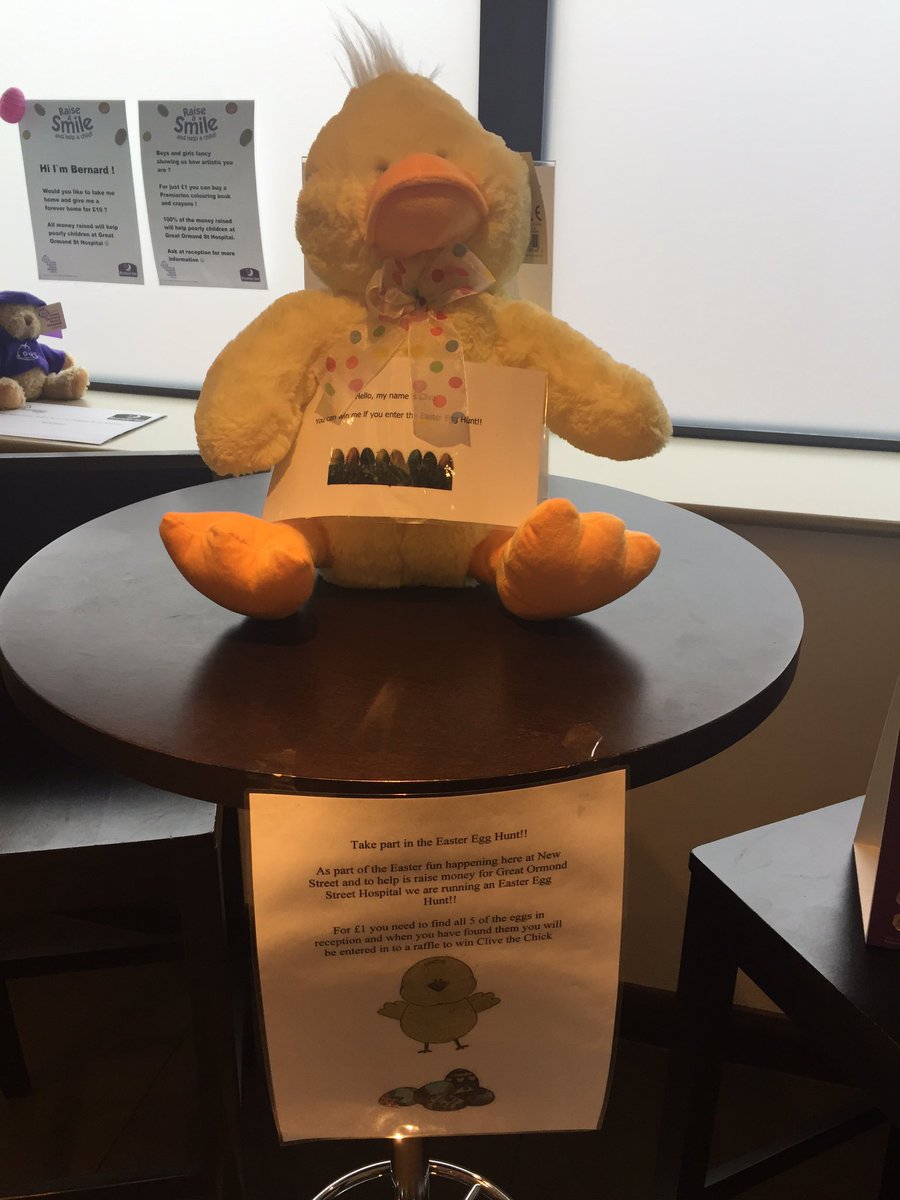 Easter fun @ New Street PI Egg hunt to win Clive raising money from r <a href="/GreatOrmondSt/">Great Ormond Street Hospital for Children</a> <a href="/Teammidlands/">MidlandsRegion_PI</a> @NigelPremierInn