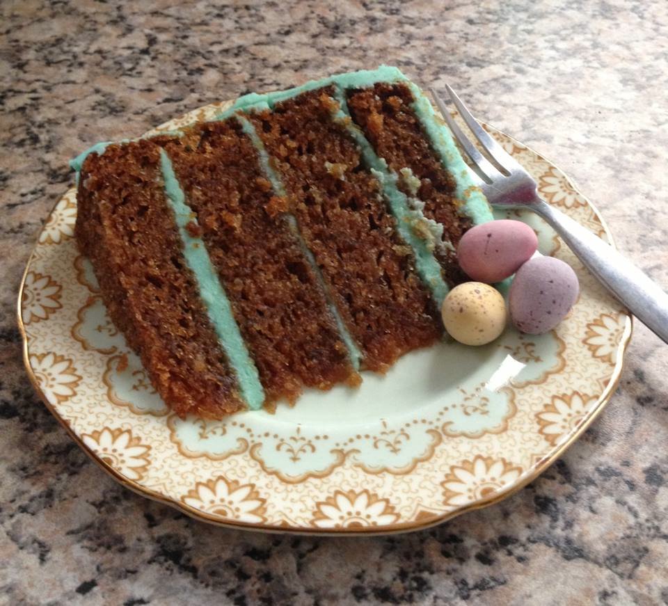 Mmm! Vanilla and Brown Sugar Mayonnaise Cake with Browned Butter Buttercream! #TrySomethingNew #MiniEggs #Easter