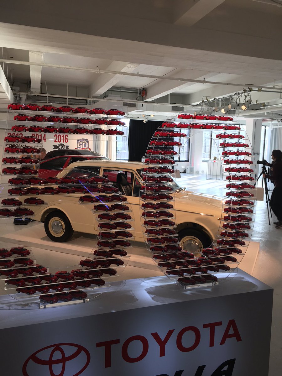 NancyHubbell's tweet photo. Celebrating #50Corolla at the New York Auto Show. https://t.co/xFvtMuGtdX