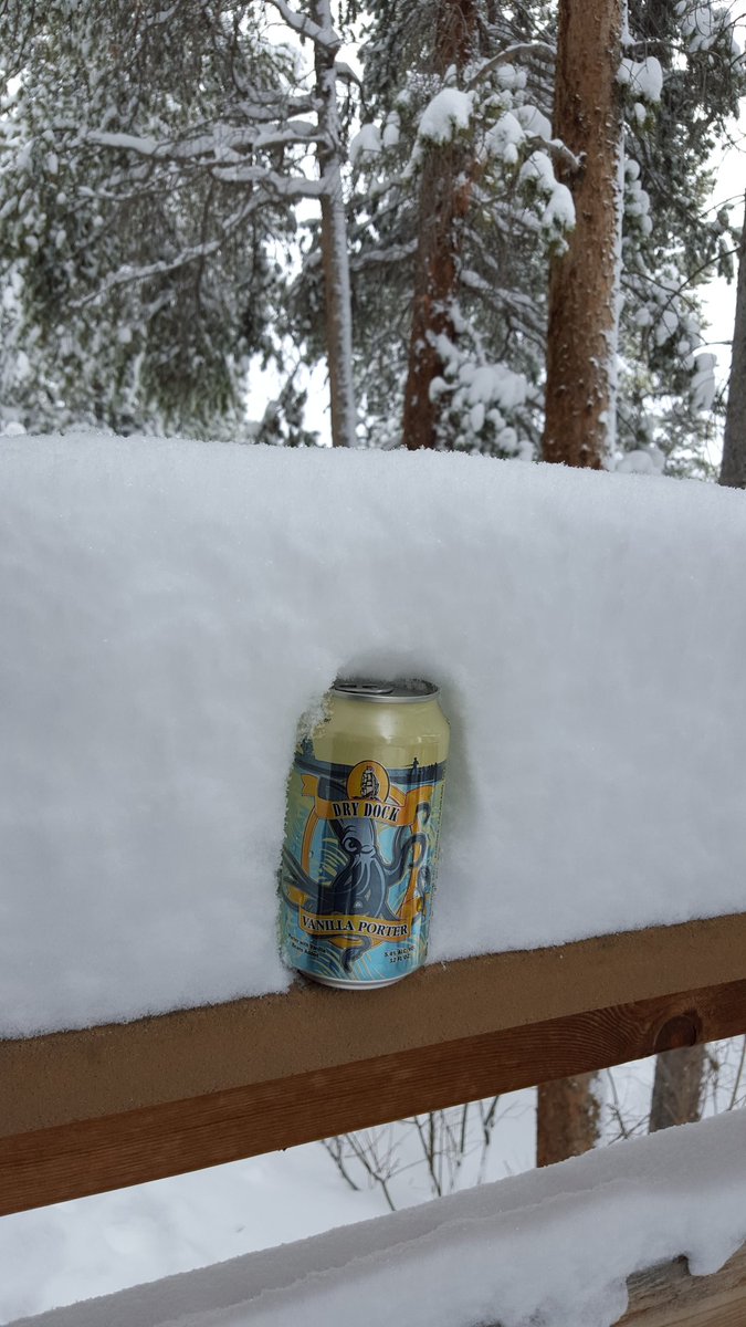 bruinsm's tweet photo. @DryDockBrewing enjoying @WinterPark and the natural storage means for your fine product. Pow day tomorrow!!! https://t.co/2uogoDzZo2