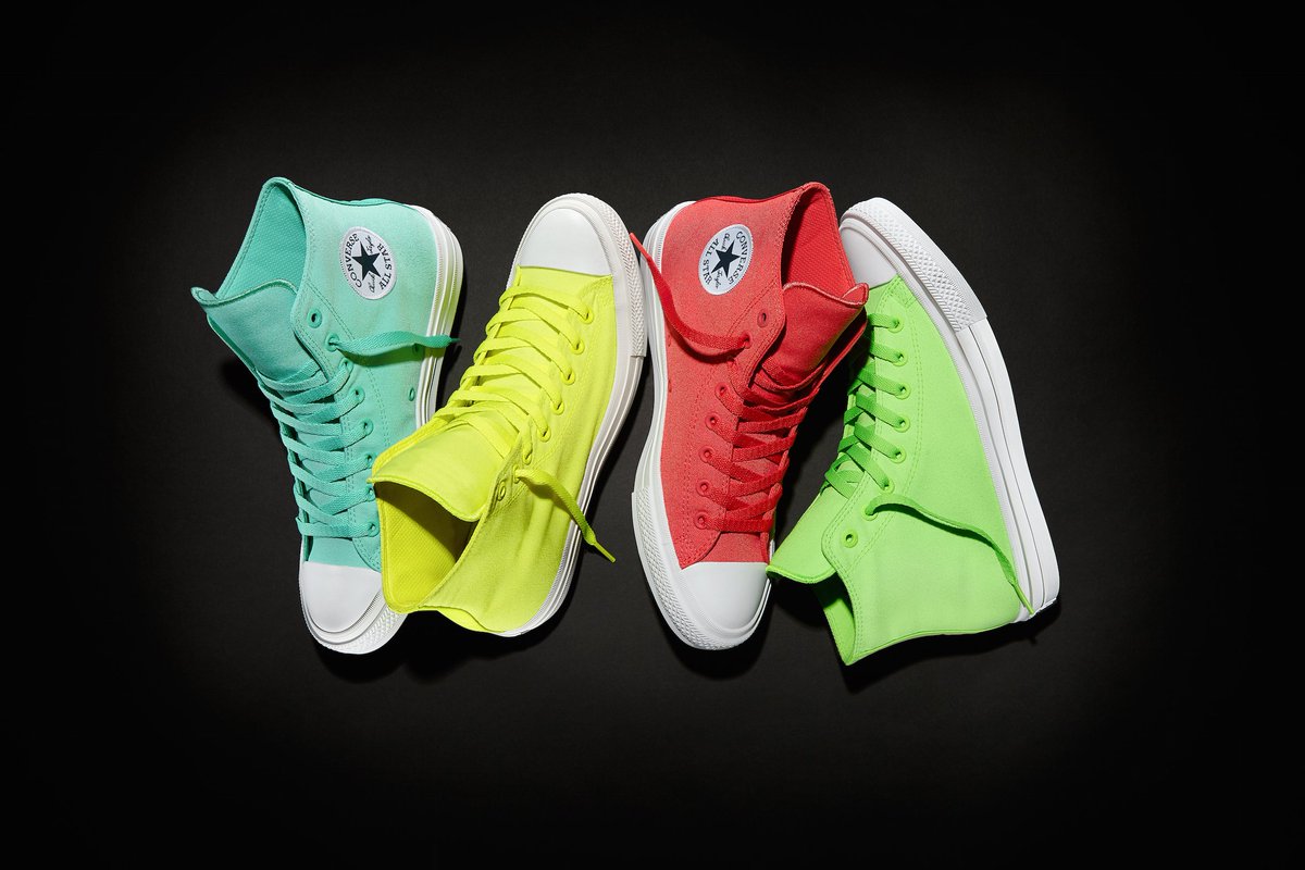Converse's tweet photo. You ready to look on the bright side? The Chuck II Neon Collection: https://t.co/s6sAx4ZkeE #ChuckII #readyformore https://t.co/d5H2lZOy7q