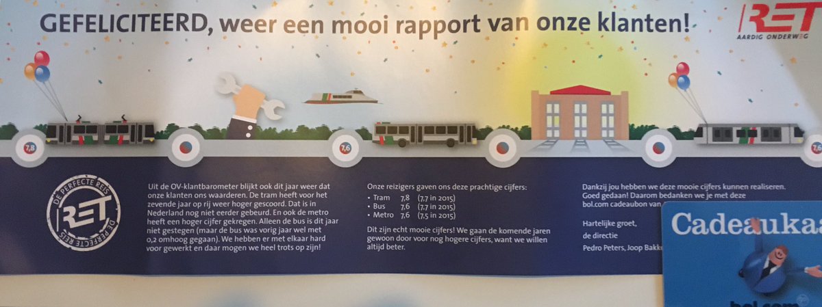 RET_controle's tweet image. Wat een leuk presentje van de #RET voor harde werken en het mooie rapport van onze klanten #gewaardeerd ^MB