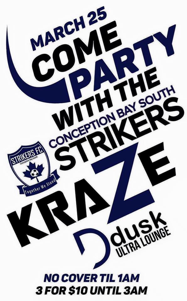 This Friday Night Fundraiser! Come support the <a href="/CBSStrikers/">That Pro Look Strikers FC</a>! The team will collect donations at the door til 1am