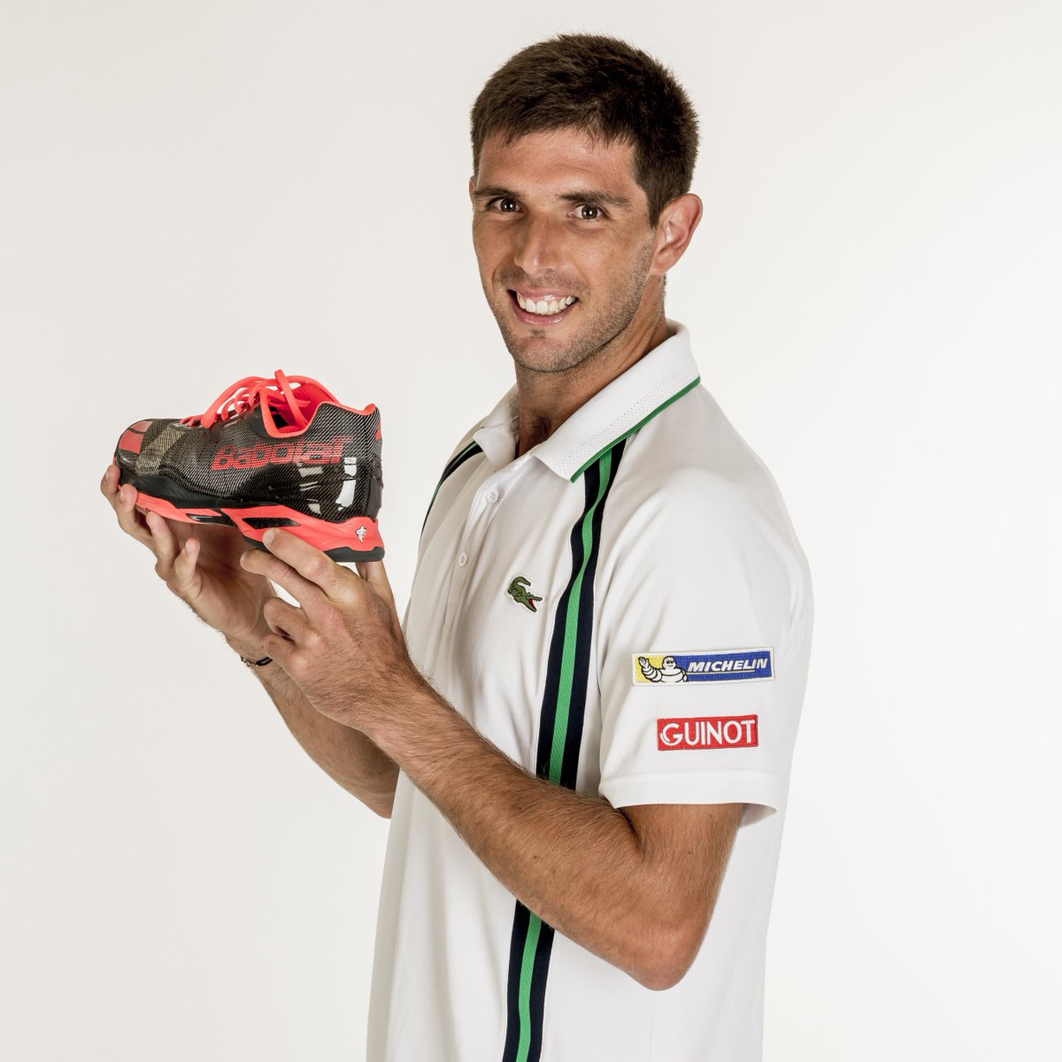 babolat's tweet photo. Featuring exclusive @Michelin technology, the @babolat Jets help @FedeDelbonis fly around the court #FasterToTheBall https://t.co/dx8VOI3VeN