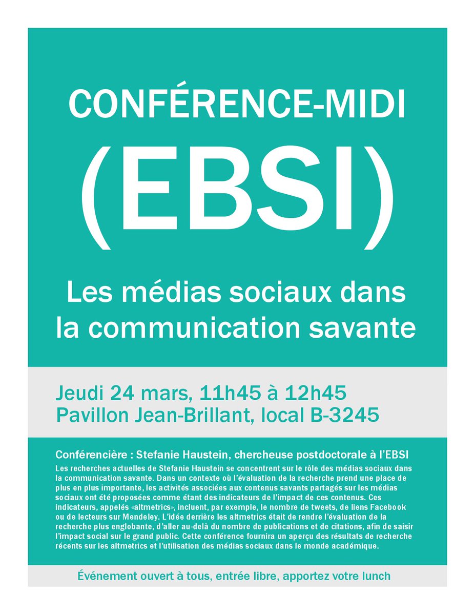 CPASS Médias sociaux (@cpass_ms) on Twitter photo Médias sociaux & communication savante: conférence demain 11h45 <a href="/UMontreal/">Université de Montréal</a> facebook.com/ebsi.cocomi/?f… #eduQC Médias sociaux & communication savante: conférence demain 11h45 <a href="/UMontreal/">Université de Montréal</a> facebook.com/ebsi.cocomi/?f… #eduQC