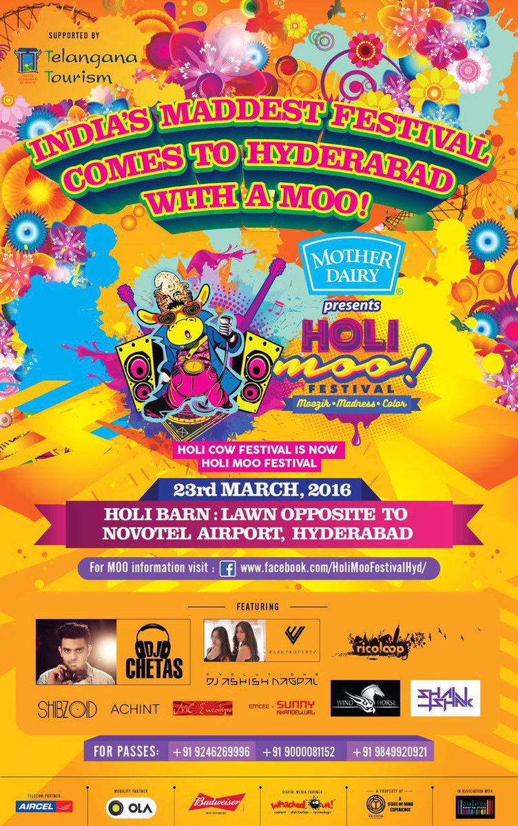 WeAreFRR's tweet photo. #Hyderabad - Are you all set for a day of Colors, Music and Madness? #HoliMoo https://t.co/JbiHUojhLL