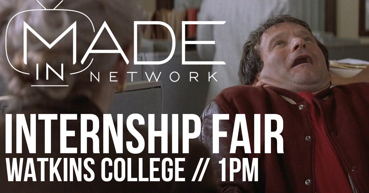 MadeInNetwork's tweet image. #Internship Fair today at @watkinscollege from 1-3. Come on and join the fun!