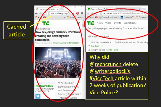 noahjaygordon's tweet photo. Why did @TechCrunch delete @writerpollock’s #ViceTech article within 2 weeks of publication? #Vice police? https://t.co/YUAmn1IXZ5