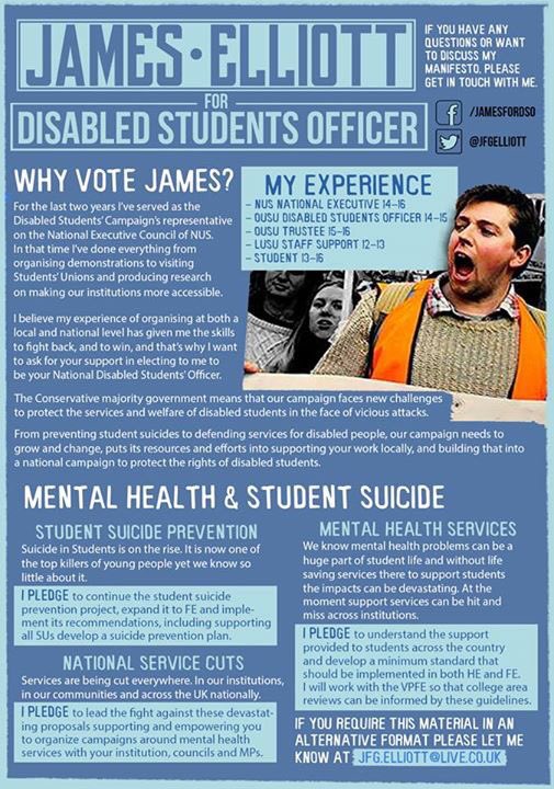 ShellyAsquith's tweet photo. #ElectElliott for a campaign that can decimate the Government's onslaught of Welfare 'reforms' #NUSdisabled16 https://t.co/52XUd7eaBx