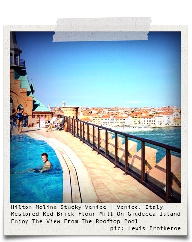 Hiddentres's tweet photo. Hilton Molino Stucky Venice - #Venice, #Italy #Rooftoppool #pool #view #rooftop #guidecca #flourmill #redbricks https://t.co/vbkAcRqQwO
