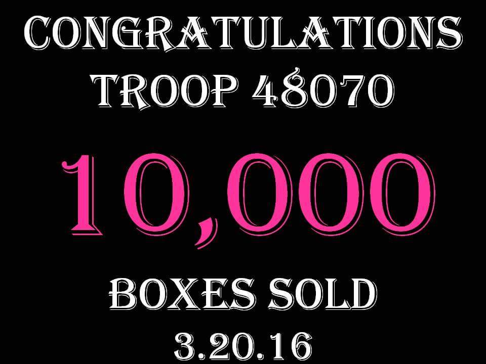 Troop48070's tweet photo. THANK YOU, to all of our customers, for helping us make girls' dreams come true! @GirlScoutsWOH @girlscouts https://t.co/hreZUfhPJd