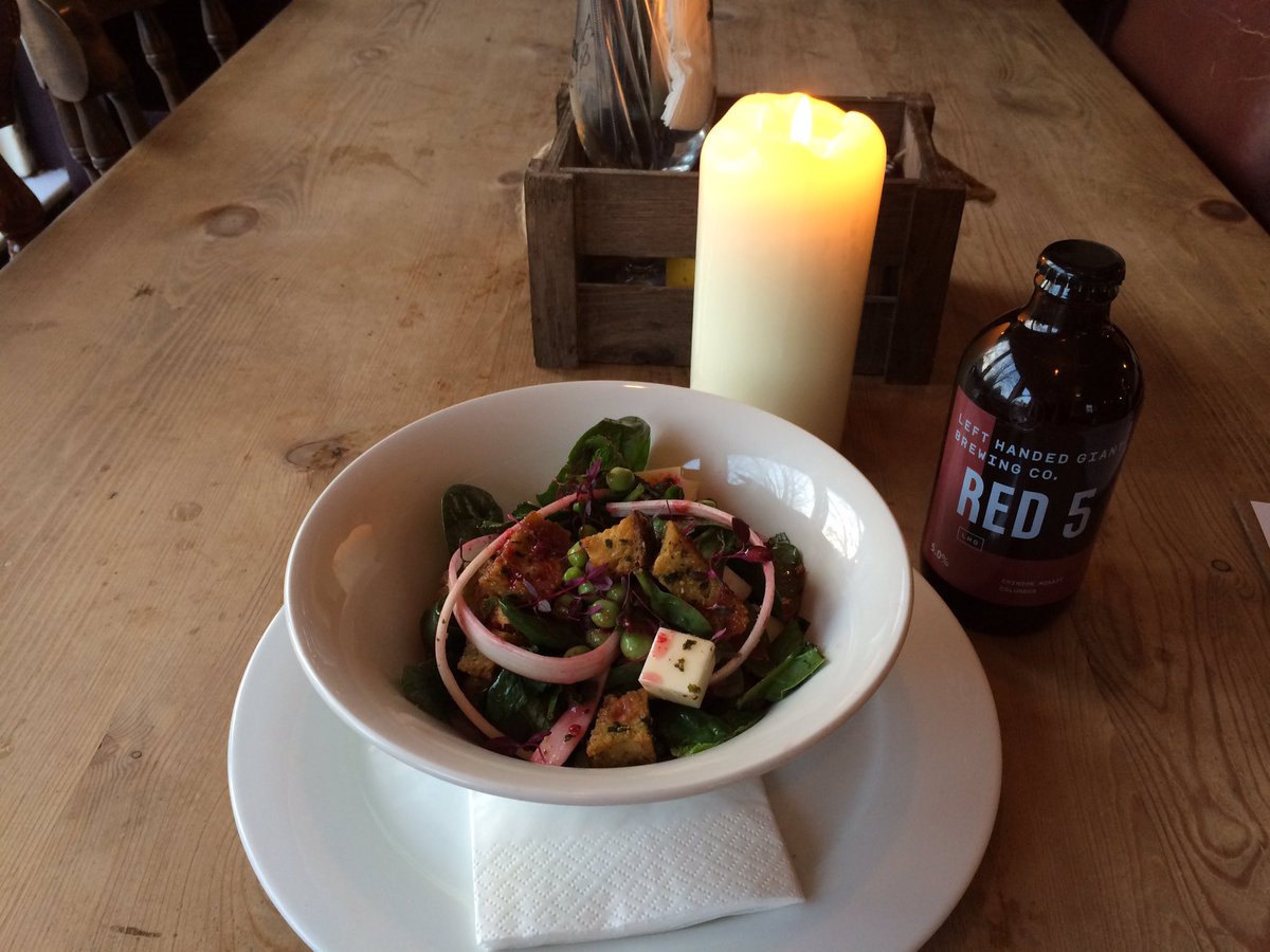Special #2: rhubarb &amp; mint panzanella with garlic croutons &amp; mozzarella. Fresh pick-me-up flavours for a spring day!