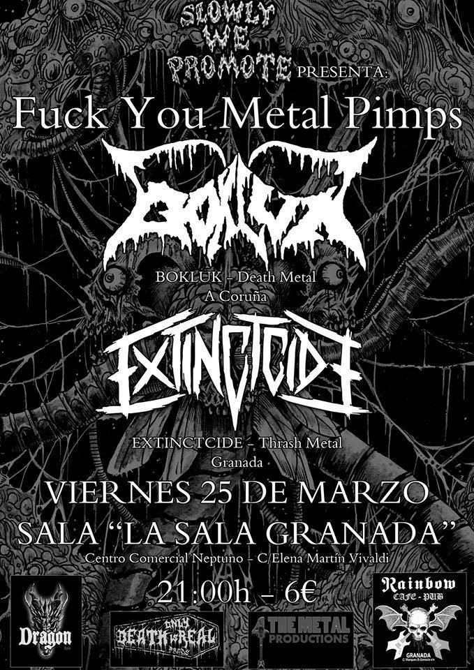 UniversoSabika's tweet photo. #Bokluk y #Extinctcide, #Viernes 25 de Marzo en #LaSala (#Granada) #FuckYouGr #Death #Thrash #Metal https://t.co/KwrgcBW2zC