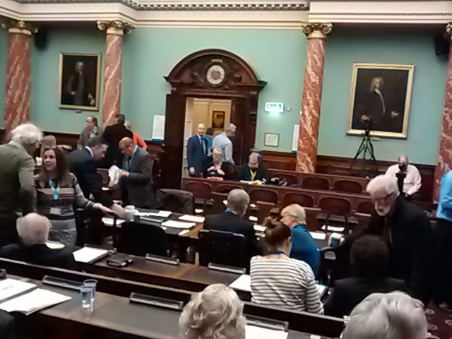 bathnes's tweet photo. Mins to go til #BathnesWebcast of Full Council meeting. #Bath Guildhall filling up. TUNE IN: https://t.co/dERqCQW78T https://t.co/ZijSTlEwJl