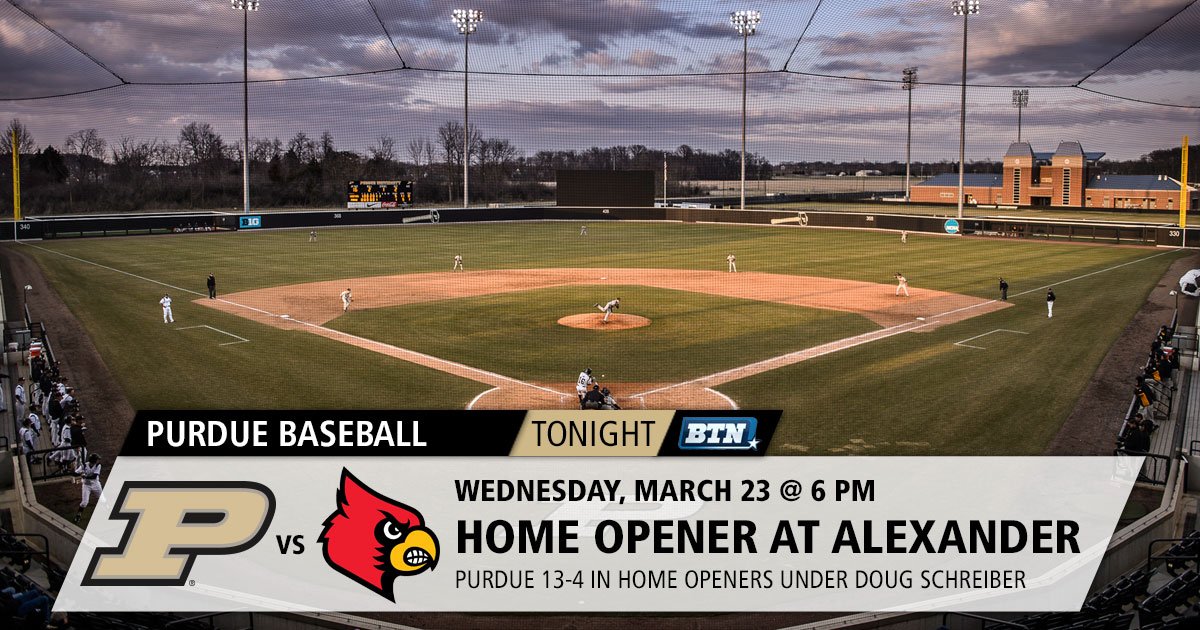 PurdueBaseball's tweet photo. Home opener tonight. @PUfoulpatrol makes its Alexander debut. Free tix for all @LifeAtPurdue students all season. https://t.co/XUsYPbqQvz