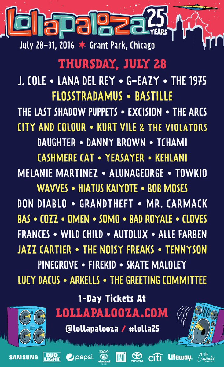 LDRTourDates's tweet photo. July 28th, 2016
Lollapalooza
Chicago, Illinois https://t.co/6U9fWgXxkc