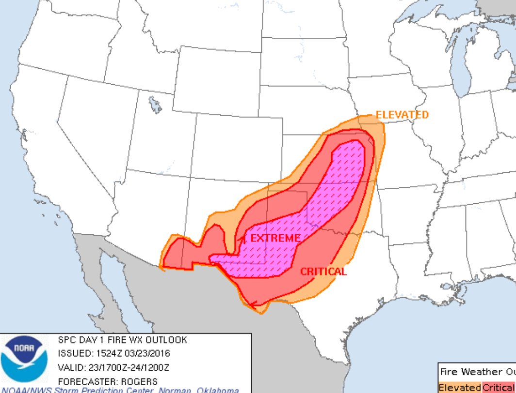 amycastor9's tweet photo. Extreme Fire Danger today across Oklahoma.  Val and I will be reporting LIVE from the field if wildfires occur. https://t.co/xlj8sf8qb2