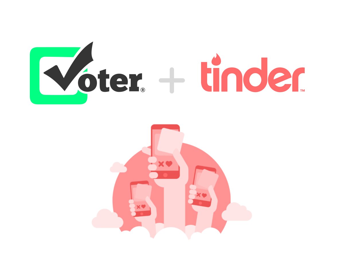 Voter's tweet photo. Voter + @Tinder = Swipe The Vote! Your perfect political match is only a swipe away. https://t.co/lLRQ5jBSdg https://t.co/rpRZZMnDCC