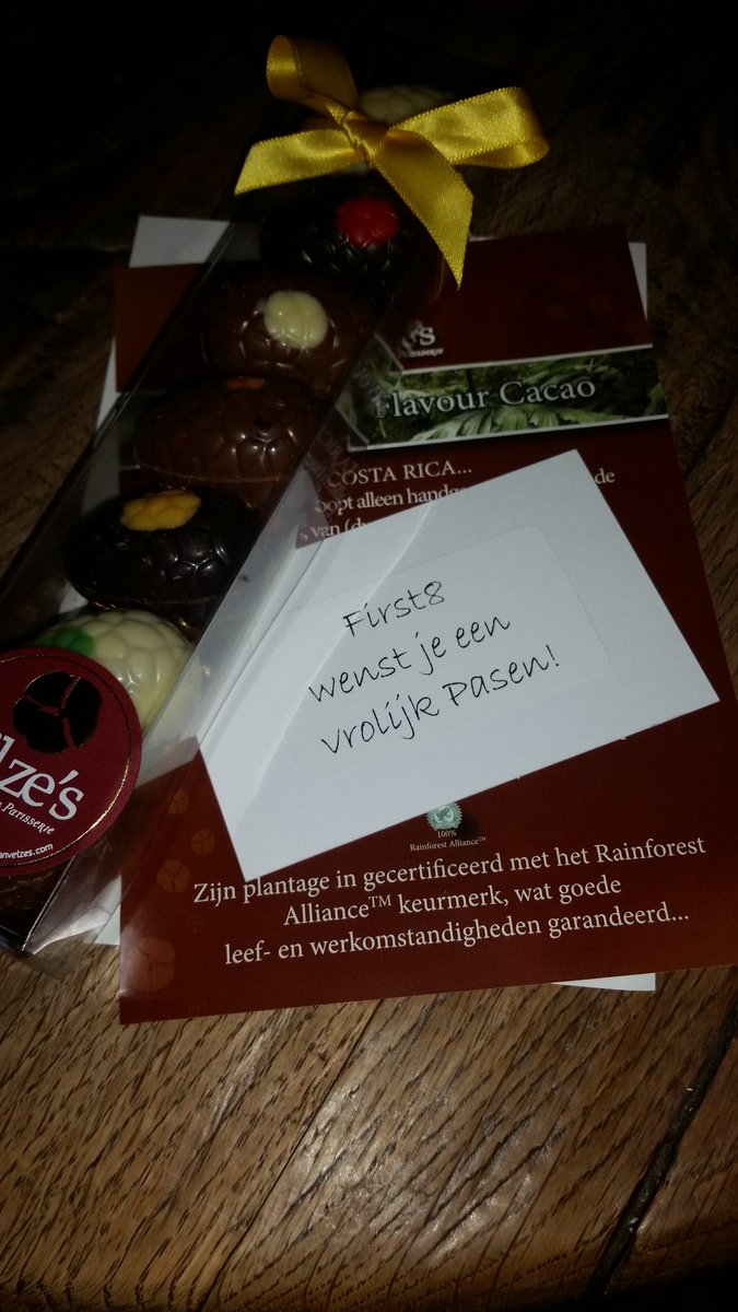 Baas denkt ook aan alles: #RainforestAlliance paaseitjes. Wie wil nou niet <a href="/First8BV/">First8 Conclusion</a> werken? first8.nl/vacatures