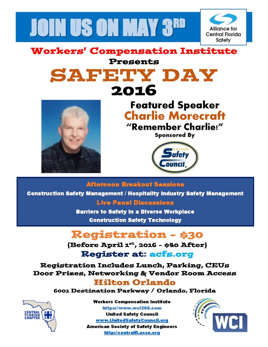 GreenOrlando's tweet photo. Register for the May 3, 2016 Central Florida Safety Day at https://t.co/a16Il2v1X4! https://t.co/VTqFlalrhJ