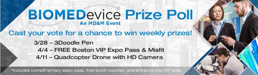 Cast your vote in the BIOMEDevice Prize Poll for a chance to win weekly prizes: woobox.com/x2756b #UBMboston