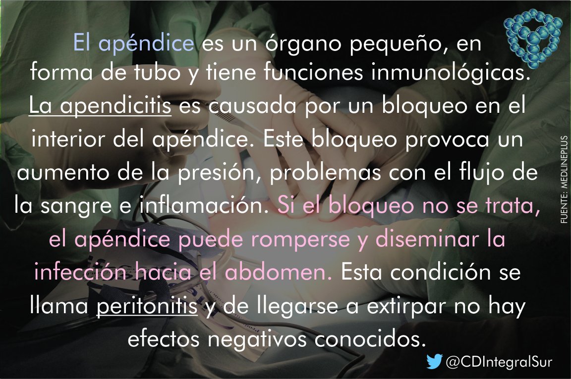 CDIntegralSur's tweet image. Hay que estar informados #Salud #Apéndice #BuenJueves