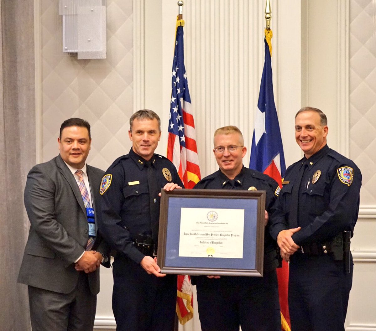 Abilene PD Chief Stan Standridge, staff accept re-recognition at #TPCACon2016