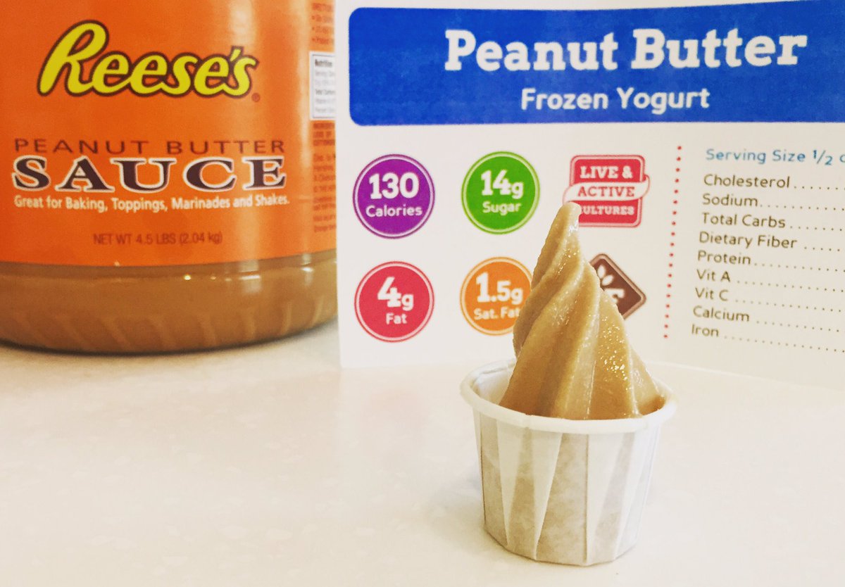 CasteSYogurt's tweet photo. NEW FLAVOR ALERT: Peanut Butter 😛 Pair it with Chocolate Classic or top it with Reese's Peanut Butter Sauce! https://t.co/Xb7BVUDA6W
