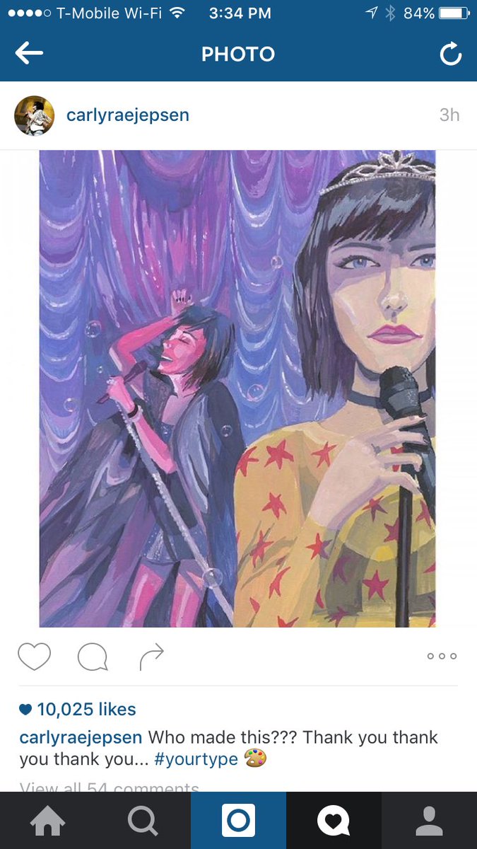 indydang's tweet photo. OMG @carlyraejepsen just put my art on her Instagram.. and I'm going to her show tonight!!! WHAT IS LIFE https://t.co/zCTsEKgzvm