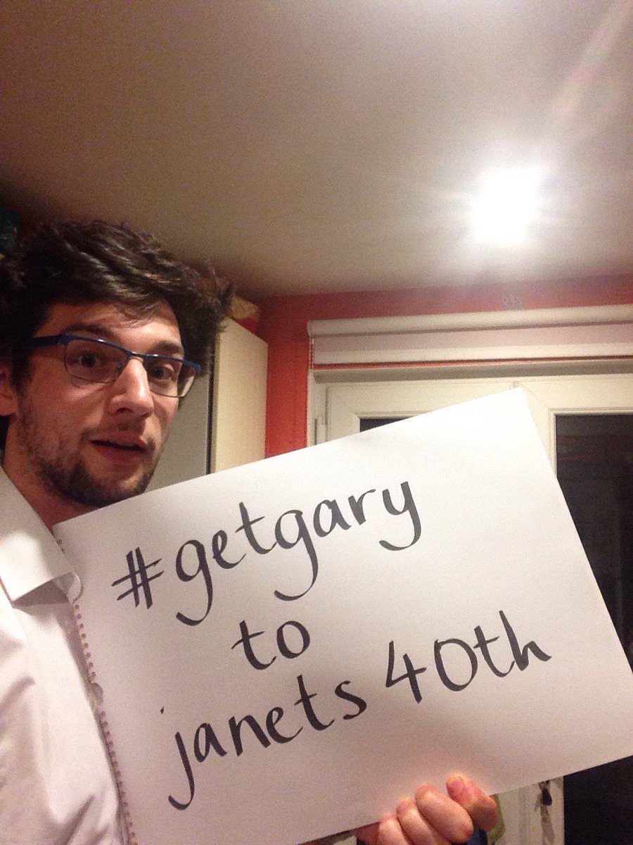 SamDurhamDurham's tweet photo. #getgarytojanets40th please RT to get @GaryBarlow to Janets 40th https://t.co/2bgGfuA3DM