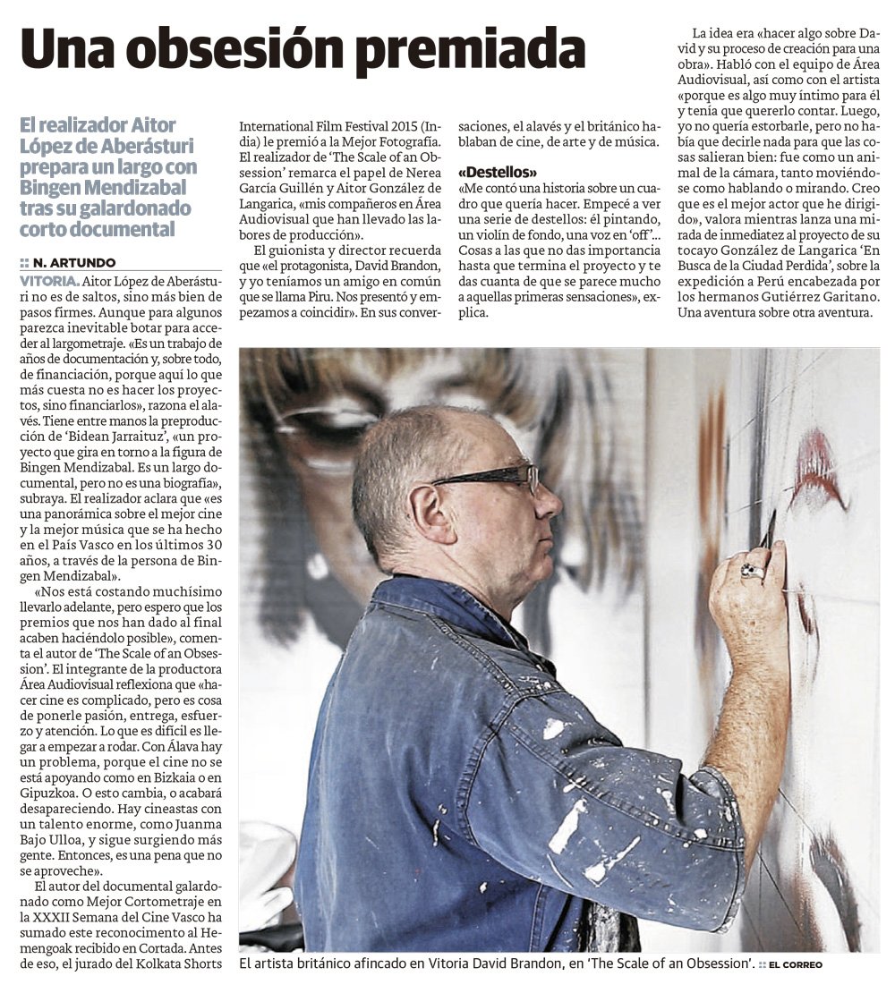 En <a href="/elcorreo_alava/">El Correo Álava</a> Aitor Lz de Aberasturi habla sobre #TheScaleofanObsession y futuros proyectos