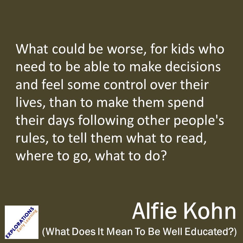 What's the worst way for kids to develop decision-making and agency? Following other people's instructions all day.