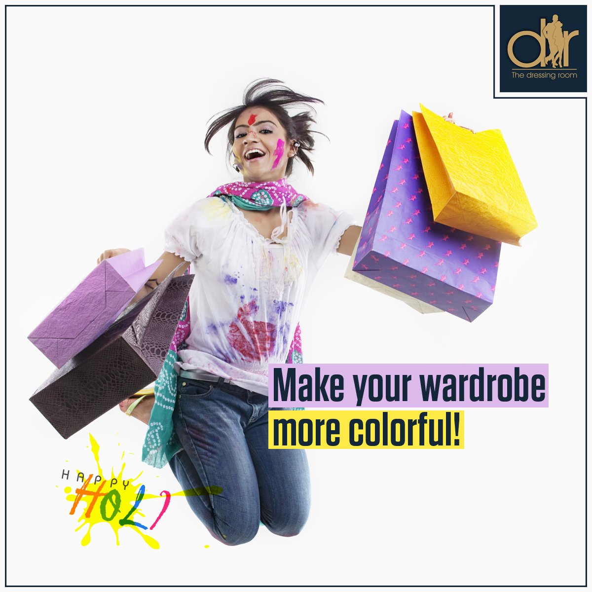 dressingroomME's tweet photo. Here’s to the day when you will fall in love with all the colours! 
HAPPY HOLI
#TheDressingRoom #HappyHoli #Dubai https://t.co/NT2NO08ZC3