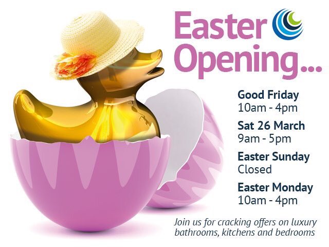 NortonHomestyle's tweet photo. Easter weekend - perfect for home improvement! Cracking offers on bathrooms, kitchens, bedrooms #StaffordshireHour https://t.co/jS31UDsy74