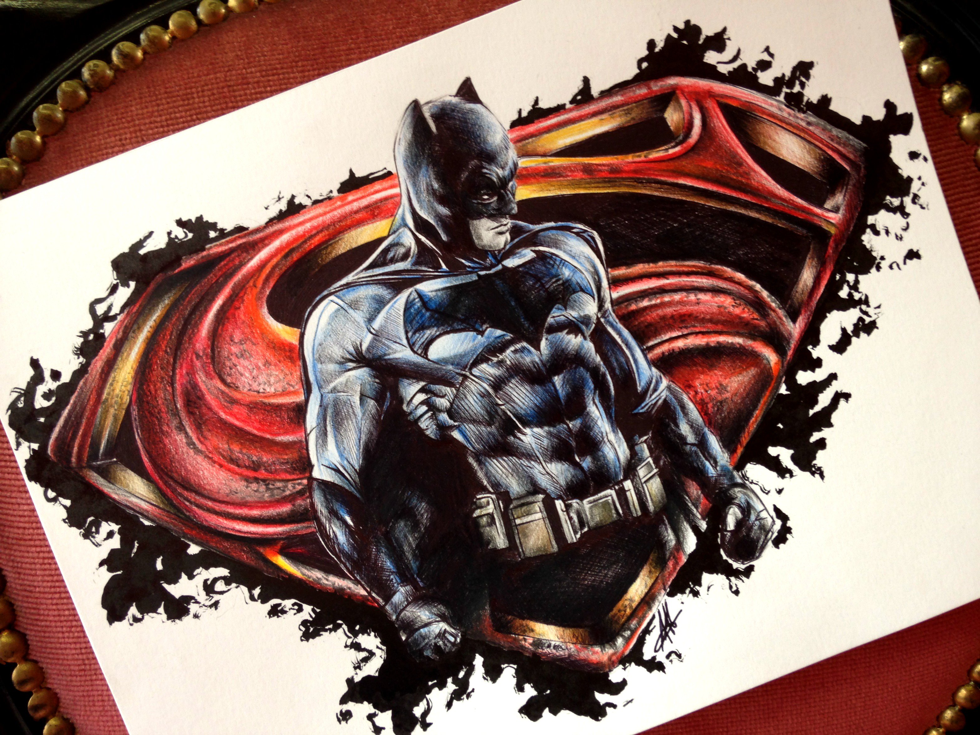 marrón Óxido Influyente AntoniettaArnoneArts on Twitter: "Waiting for #BatmanvsSuperman !! #batman # superman #movie #dccomics #sketch #tattoo #comics #drawing #cinema  https://t.co/bUpUcUC3E5" / Twitter