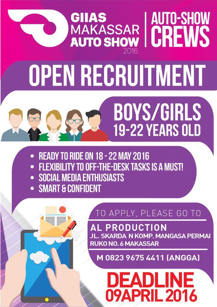 Open Recruitment !!! GIIAS 2016. Join with us #giias2016 | cc @MksEventcom <a href="/SupirPete2/">Supet</a>