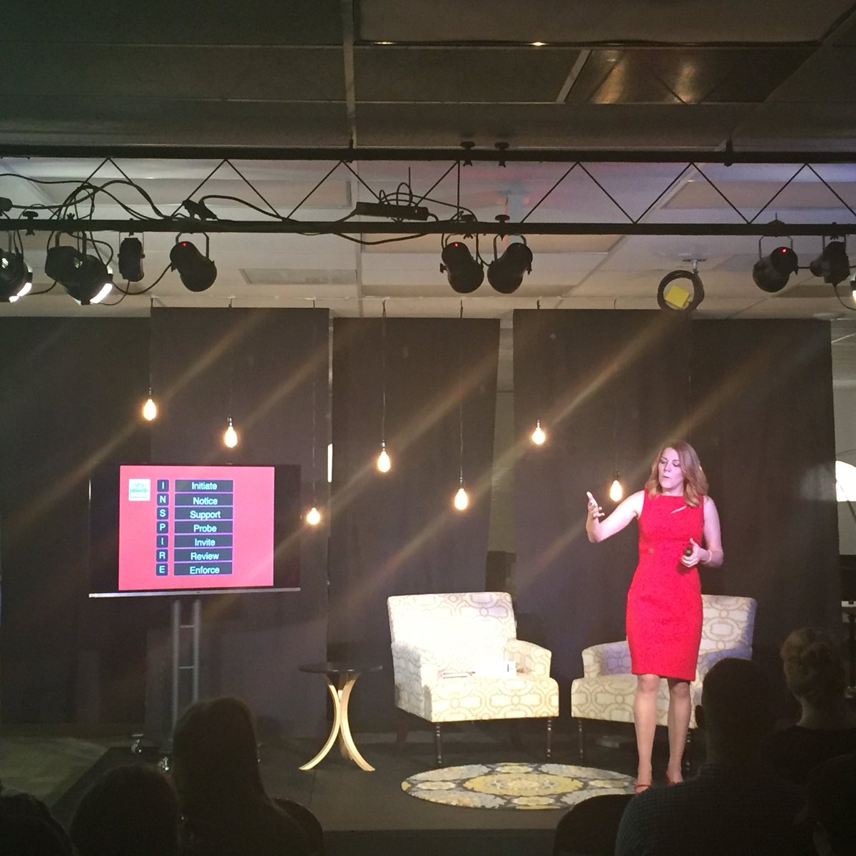 redjacketwest's tweet photo. #KarinHurt is walking us through the INSPIRE method for tough conversations. #RedTalk @letsgrowleaders https://t.co/D1wekffIRH