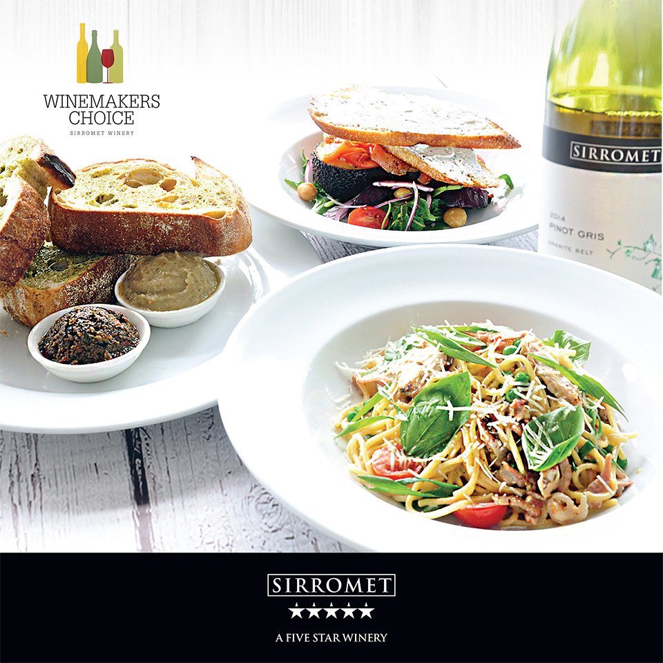 Winemakers Choice Pinot Gris with Tuscan Terrace's Spaghetti Carbonara or Smoked Salmon dishes!  Save $42 on a case
