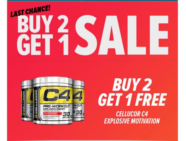 SweetSupplement's tweet photo. @Cellucor C4! Buy 2 get 1 free!!  https://t.co/yEoGukuedB #supplements #pwo #preworkout #bodybuilding https://t.co/tBl1aT41Xj
