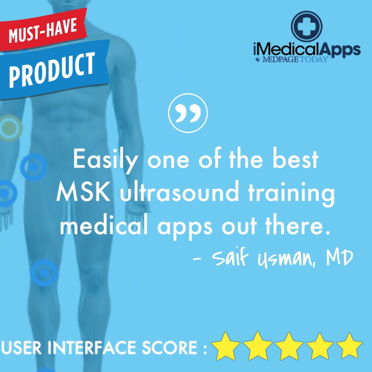 7Dimaging's tweet photo. An awesome review today on our #MSKNAV program from @iMedicalApps #5stars #MedicalApps https://t.co/MTul3rZhk2