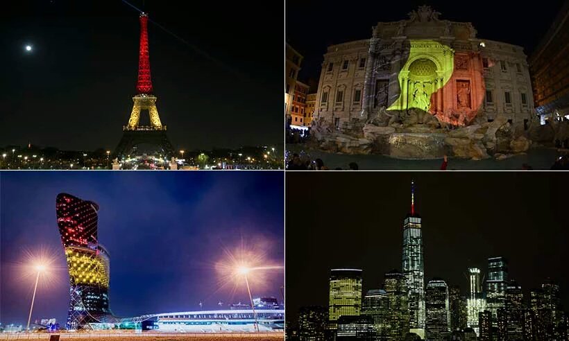 all3_n_noD's tweet photo. Incredible display of Support for #Brussels by many of our Planets most Iconic landmarks #BrusselsAlive We Pray💯💯 https://t.co/wqkczQrCJi