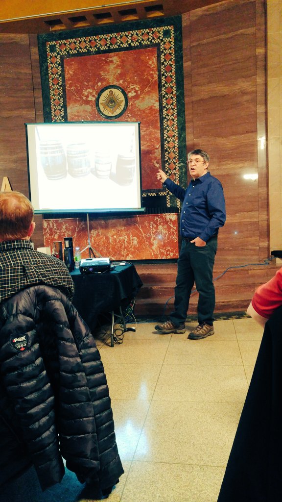RayTorikian's tweet photo. @RatherBeOnIslay @WhiskyMontreal started a very promising presentation on virgin oak #whiskey #benbailey https://t.co/E7gGSHFvbe
